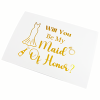Cartes d'invitation de demoiselle d'honneur personnalisées avec estampage à chaud doré de qualité supérieure, cartes de demande de mariage personnalisées avec votre logo
