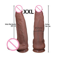 Dildo Extra Grande Realista de Silicona Líquida, Dildo Grueso de Gran Tamaño XXL, Juguetes Sexuales para Mujeres