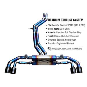Vortex Exotic Gradient Titanium Muffler Assembly Featuring Vacuum Valve Fits Porsche Cayenne 9Y0 E3 Tuning - Product Image 1