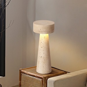 Lámpara de mesa de travertino estilo Wabi Sabi chino, con fuente de luz LED E27, para sala de estar, dormitorio, lámpara de noche de diseño. - Product Image 2