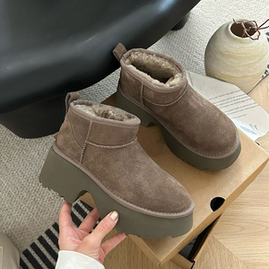 Winter New <strong>Women's</strong> Waterproof Soft Snow <strong>Boots</strong> Mermaid-Style <strong>Wedge</strong> Heels Thick-Soled Height Increasing Extra-Thick Woolen Warm - Product Image 5