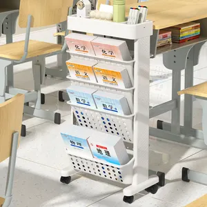 Multifunctional 5 -tier Detachable Magazine Display Storage Holder Book Cart Bookshelf For Kids