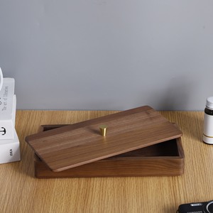 Solid Wood Jewelry <b>Box</b> Rectangle Elegant Storage <b>Box</b> For Necklace <b>Earring</b> Stud Portable Light Luxury Design - Product Image 3