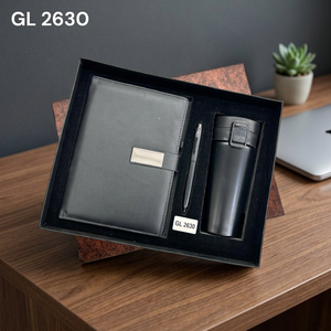 Olivia Customizable Executive Corporate Gift <b>Set</b> PU Leather <b>Notebook</b> Metal Ball <b>Pen</b> Stainless Steel Travel Tumbler for Gifting - Product Image 2