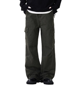 Pantalon cargo vintage délavé pour homme Tone Maillard American Street Style Utility Pockets Design Idéal pour les promenades en ville Usage quotidien - Product Image 4