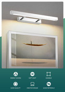 Modern LED Wall <b>Lamp</b> Aluminum Alloy Rectangle White Shade 3500K <b>Warm</b> Light Bathroom Surface Mounted Minimalist Design - Product Image 5