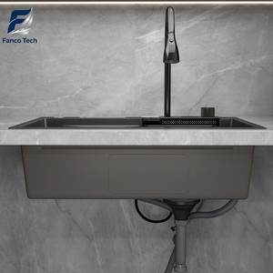 Premium Siyah PVD Çizilmez Kabartmalı Dijital Şelale Tezgah Lavabosu Entegre Bıçaklık Akıllı Panel Fabrikadan Doğrudan - Product Image 2