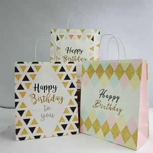 16*8*22cm Bolsas De Regalo New Design Happy Birthday Paper Grocery Party <b>Gift</b> <b>Bags</b> - Product Image 5