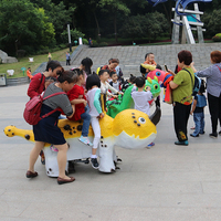 Modèle de scooter dinosaure animatronique Dino City, électrique, utilisation intérieure/extérieure, construction métallique, parcs d'aventure, jardin, école