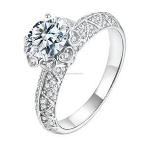 Anillo Chapado en Oro Rosa de 18K Certificado VVS1 D Color 1Ct Moissanite the <span class=keywords><strong>Milky</strong></span> Way, Plata de Ley 925, Joyería Fina para Boda para Mujer - Product Image 2