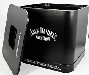 Black Square Acrylic Plastic Double Wall Ice Bucket With Cover Storage Bucket Wine Beer Bottle Beverage Cooler
