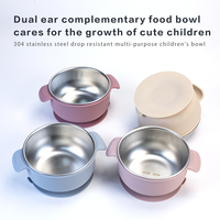 Ensemble de 9 pièces en silicone pour l'alimentation des bébés, comprenant une assiette à ventouse divisée, de qualité alimentaire, sans BPA, non toxique, vaisselle durable pour les tout-petits