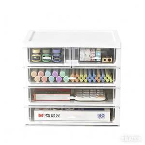 Archivador tipo cajón multicapa con <span class=keywords><strong>caja</strong></span> <span class=keywords><strong>de</strong></span> almacenamiento <span class=keywords><strong>de</strong></span> escritorio <span class=keywords><strong>para</strong></span> escritorio <span class=keywords><strong>de</strong></span> estudiantes, estante <span class=keywords><strong>de</strong></span> almacenamiento apilable <span class=keywords><strong>de</strong></span> cosméticos - Product Image 1