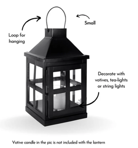 Linterna de hierro de Color negro con candelabro decorativo de vidrio, linterna para exteriores, interior, hogar, jardín, decoración de iluminación de Navidad - Product Image 6