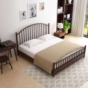 Cama Nórdica de Madera Maciza, Acabado Natural, Cama Doble de 1.8m; Cama Windsor de Madera Maciza Elegante de 1.5m para Alojamientos Turísticos; Cama Princesa - Product Image 5