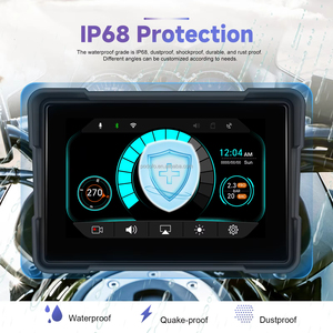 Podofo Autoradio portable 5 pouces pour moto avec DVR, Carplay sans fil, Android Auto, caméra avant et arrière, détection de pression - Product Image 3