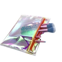 Sac à crayons coloré transparent au laser, nouveau sac de rangement artistique pour papeterie, sac à cosmétiques en PVC