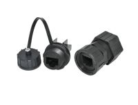 Conector RJ45 Cat6 Impermeable IP68 con Contacto de Latón, Montaje en Panel de Pared con Tornillos y Tapa, Listo para Enviar