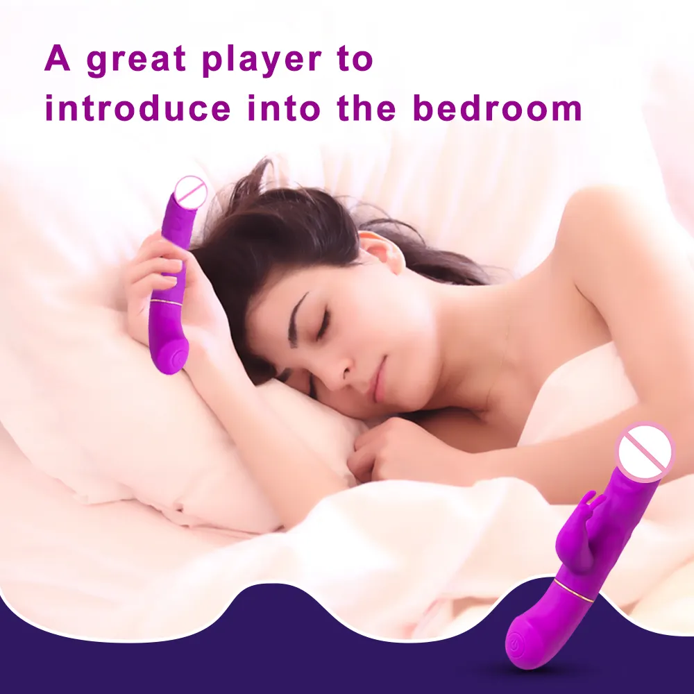 women vibrator Waterproof Rechargeable wand Set Silicone Dildo 4 Interchangeable Attachments Rotation Dildo Vibrator for Women