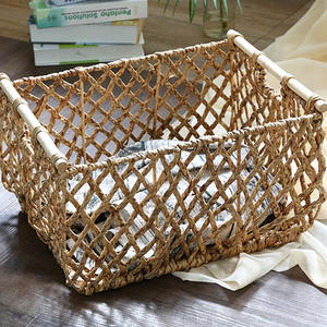 Cestas de Almacenamiento de Acero Inoxidable Ecológicas con Encanto Rústico, Diseño Plegable de Jacinto de Agua Tejido a Mano, Multifuncionales para Ropa - Product Image 4