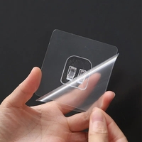 Ganchos autoadhesivos transparentes multiusos, soporte de estante de almacenamiento de plástico sin perforaciones, pegatinas sin rastro para cocina y baño