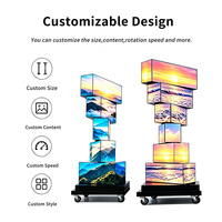 Pantalla LED Giratoria de 360 Grados y 6 Capas Personalizada, Cubo Mágico con Pantalla LED para Exposiciones, Centros Comerciales y Tiendas Minoristas
