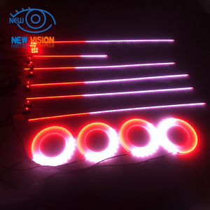 RGB multiwarna 18-in-1 <span class=keywords><strong>Kit</strong></span> lampu atmosfer mobil pintu/pijakan kaki/dasbor dengan aplikasi <span class=keywords><strong>Bluetooth</strong></span> & sinkronisasi simfoni plastik/akrilik - Product Image 4