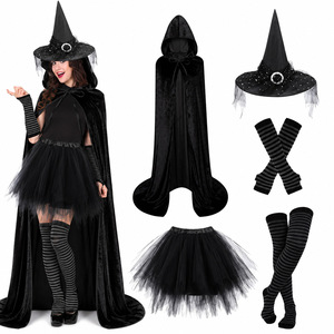 <span class=keywords><strong>Costume</strong></span> da <span class=keywords><strong>Strega</strong></span> per Adulti per Halloween, per Donne, per Feste in Maschera e Balli, Set con Cappello da <span class=keywords><strong>Strega</strong></span>, Mantello, Gonna Tutu e Calze in Poliestere - Product Image 5