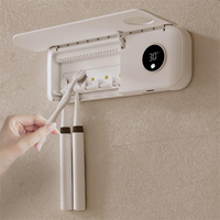 Nuevo Esterilizador UV de Pared sin Taladro para Cepillos de Dientes con Inducción Infrarroja y Tapa Abatible Automática, Caja de Secado y Desinfección
