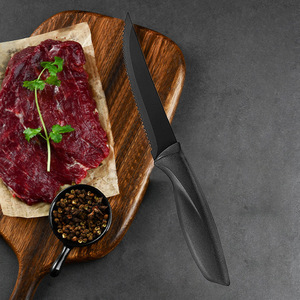Cuchillo para carne serrado con mango de plástico PP para cocina doméstica, cuchillo de acero inoxidable para comedor occidental, juego de 6 cuchillos para carne para hotel. - Product Image 3