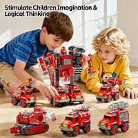 EPT Educativo 5 en 1 Camión de Bomberos para Niños de 3 a 6 Años, Juguete Robot Desmontable y Transformable