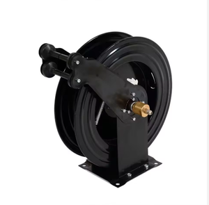 بكرة خرطوم غسيل بالضغط العالي أوتوماتيكية قابلة للسحب من الحديد الزهر 1/2 بوصة × 20 متر 220 فولت أسود 1.6 ميجا باسكال للماء/الهواء/الزيت - Product Image 3