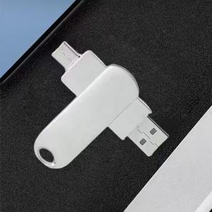 Clé <span class=keywords><strong>USB</strong></span> 3.0 pivotante 2-en-1 Type-C vers <span class=keywords><strong>USB</strong></span>-A/OTG haute vitesse en métal, 32 Go, disques promotionnels, mémoire flash, clé <span class=keywords><strong>USB</strong></span> - Product Image 6