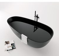 Baignoire autoportante moderne en résine et pierre artificielle GeMei avec fonction de trempage et drain, garantie 5 ans, modèle GM-8032, style européen