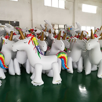 Pulvérisation d'eau gonflable en PVC Licorne et balade à cheval | Équipement de jeu d'eau extérieur d'été pour enfants Garden Party