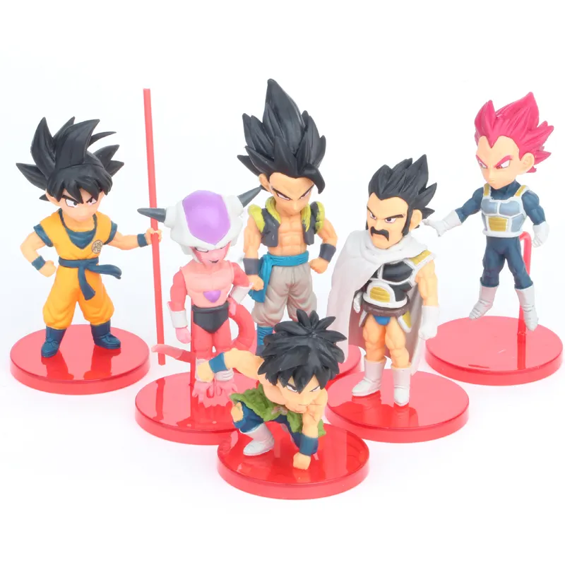 Hot selling 6pcs/set Anime Dragon Balls Character cool cute Version Son Goku PVC Action Figure Model Toy 10cm