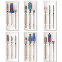 Embouts diamantés professionnels OEM ODM, 3 pièces, outil de manucure, 3/32 pouces, ensemble de forets à ongles en carbure de tungstène