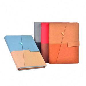 Nuevo Cuaderno de Regalo con Diseño de Hebilla de Cuero PU, 100 Hojas Impresas, Multicolor Opcional, para Uso Escolar y de Oficina - Product Image 2