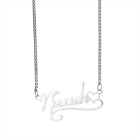 Collar con Nombre Personalizado, Chapado en Oro de 18K, Cadena de Acero Inoxidable, Placa con Nombre en Forma de Corazón, Regalo Exquisito