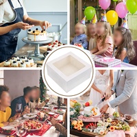Boîtes à gâteaux personnalisées 20 pièces 12x12x6 10x10x5 8x8x4 pouces Boîte à desserts de boulangerie blanche avec fenêtre Boîtes à gâteaux Cupcake Cookie