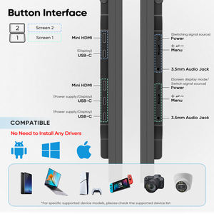 15.6 Inch 1080P <strong>Portable</strong> <strong>Monitor</strong> Folding <strong>LCD</strong> Screen Triple Dual Type-c Cable <strong>Monitor</strong> No Driver Installation Needed Built-in VESA - Product Image 4
