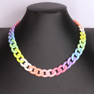 Collar de Clavícula de Resina Colorida, Cadena Geométrica, Joyería para Fiestas, Origen Yiwu - Product Image 1