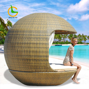 Lit de soleil Offre Spéciale auvent manuel ensemble de jardin extérieur lit de soleil adulte lits de jour meubles en rotin plage Cabana chaise longue - Product Image 3