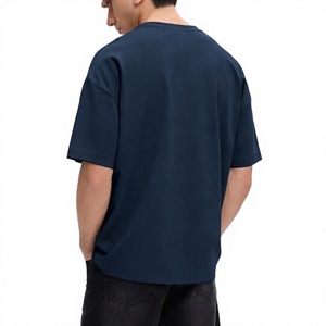 <b>Men's</b> Oversized <b>Navy</b> <b>Blue</b> 100% Cotton T-<b>Shirt</b> Short Sleeve O-Neck Casual Solid Blank Jersey Fit Digital Printing Eco-Friendly - Product Image 2