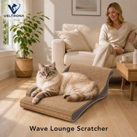 Griffoir pour chat Wave en carton ondulé incurvé, mobilier ergonomique d'intérieur, vente en gros