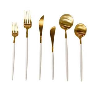 Excellent Quality Modern Luxury Gold Plated Long Handle Stainless Steel Spoon Set <b>Mirror</b> Polished Reusable Cutlery Home - Product Image 4