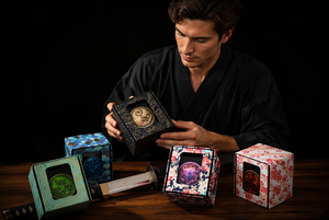 Boîte de rangement pour jeux de cartes TCG, boîte de rangement magnétique sécurisée avec affichage du commandant, capacité de 100+ cartes sous étui, Star Mage, cuir PU - Product Image 4