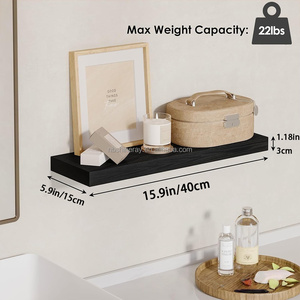 Estantería de Acero Industrial de 3 Niveles con Revestimiento de Madera, Estantes Flotantes con Soportes Invisibles para Decoración de Pared, Baño, Cocina, Sala de Estar - Product Image 3