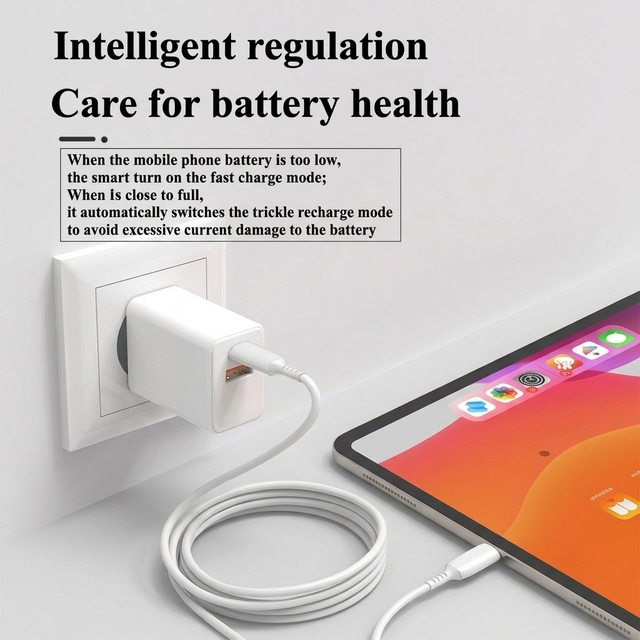 30W PD Fast Charging USB-C Wall Charger Dual Ports (Type-C USB) Fireproof PC Material Universal Use Adapter Charger for Phones