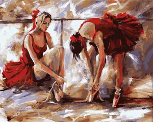 Paintido Commercio All'ingrosso Charater Ballerina di Arte Elegante Ragazze Incorniciato Pittura dai Numeri